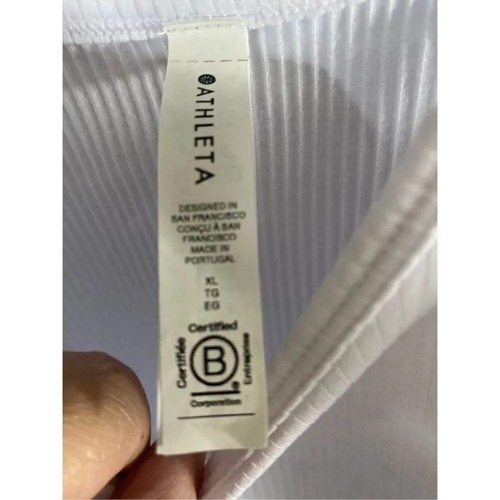 Athleta women’s renew seamless, sleeveless, white, ribbed, tank top size XL - Picture 8 of 8